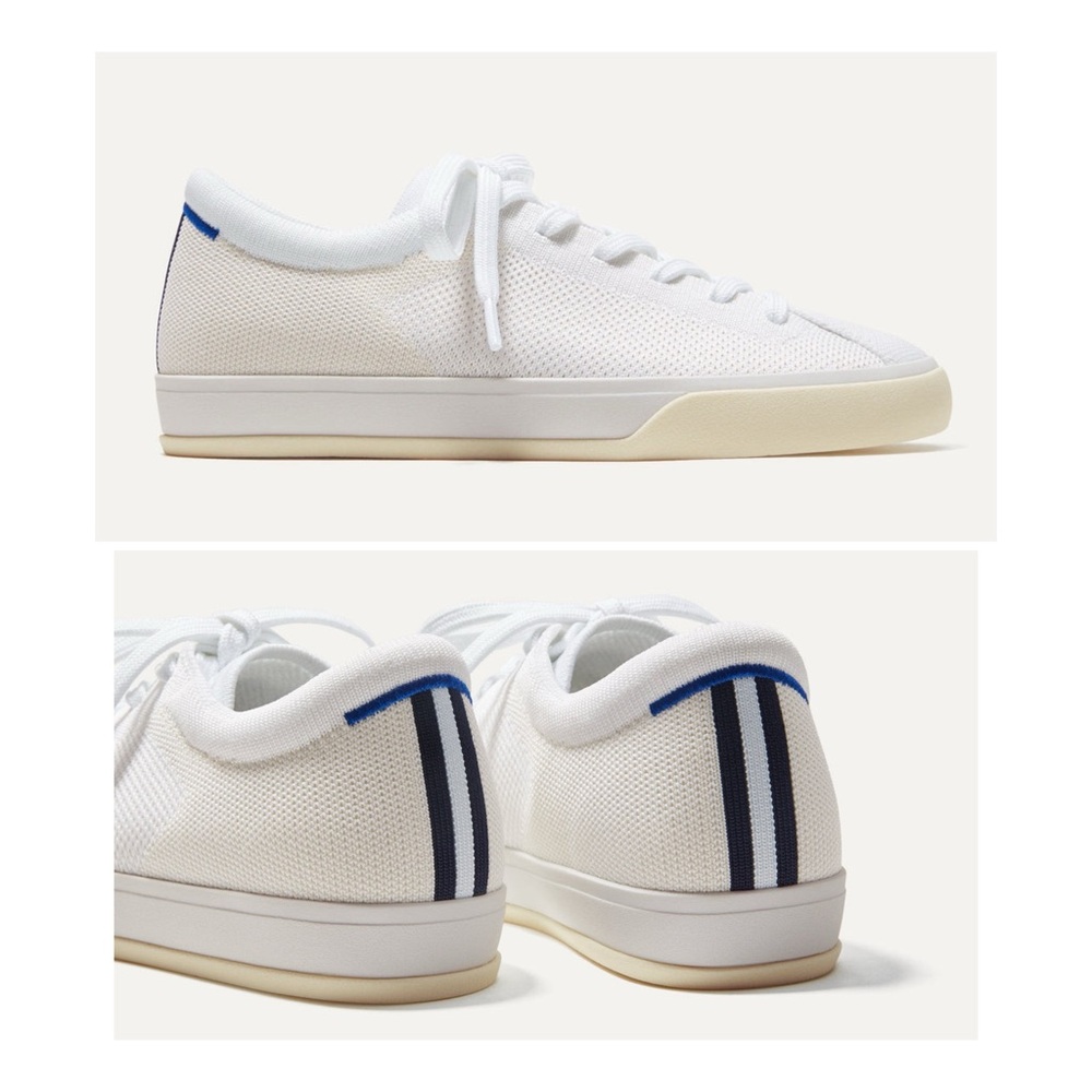 $149 Rothy's Knit Low Top Lace Up Light Weight Sneaker in Bright White Size 7.5 - Picture 3 of 15